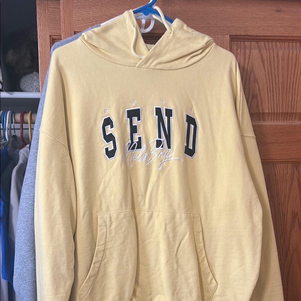 Yellow Full Send Nelk Boys hoodie